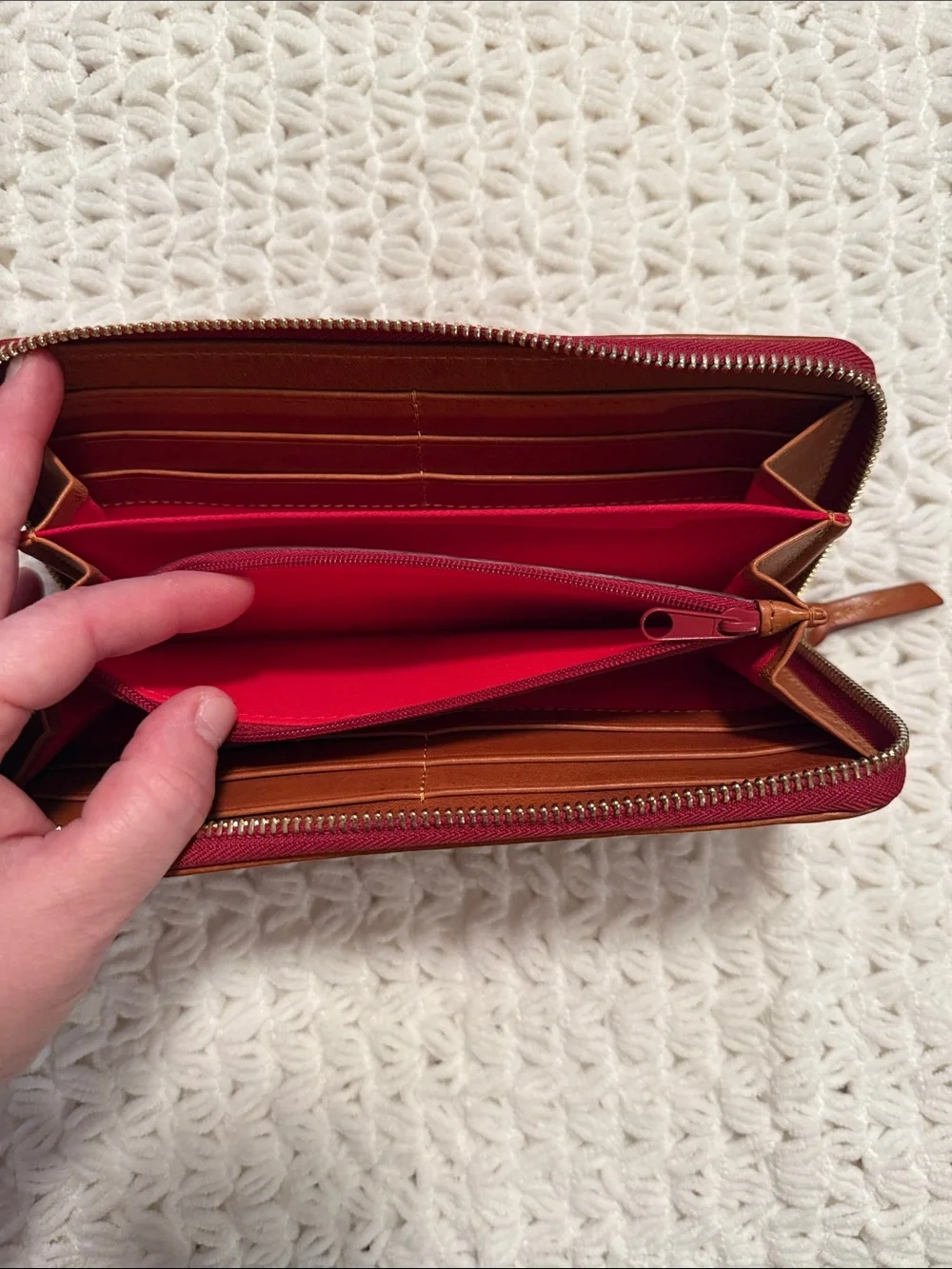 Dooney & Bourke Brown Zip-Around Leather Wallet